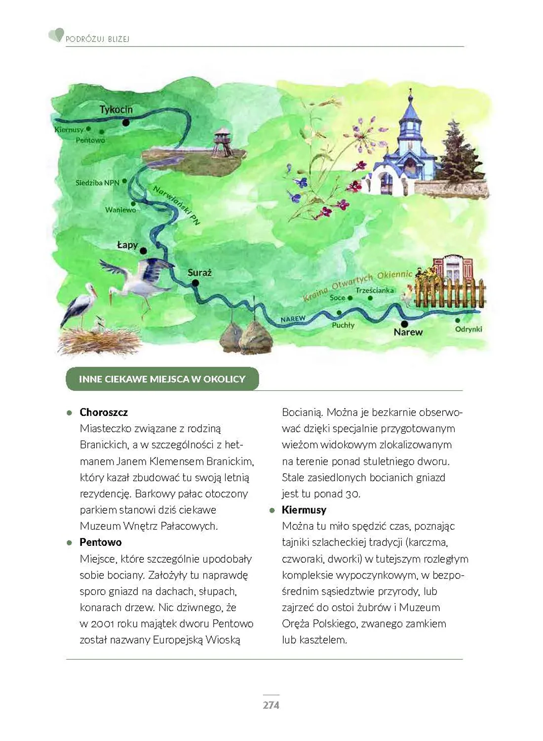 Ilustrowana mapa z atrakcjami regionu
