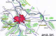 Okolice Pragi, mapa turystyczna