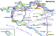 Okolice Trapani, zachodnia Sycylia – mapa turystyczna