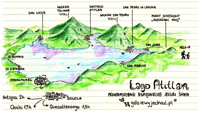 jezioro lago atitlan mapa