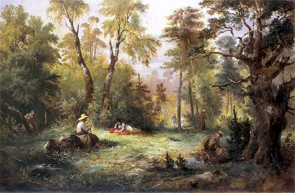 Franciszek Kostrzewski - "Grzybobranie" 1860